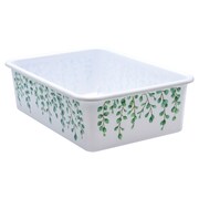 Teacher Created Resources Storage Bin, White/Eucalyptus Green, Plastic, 3 PK 20421